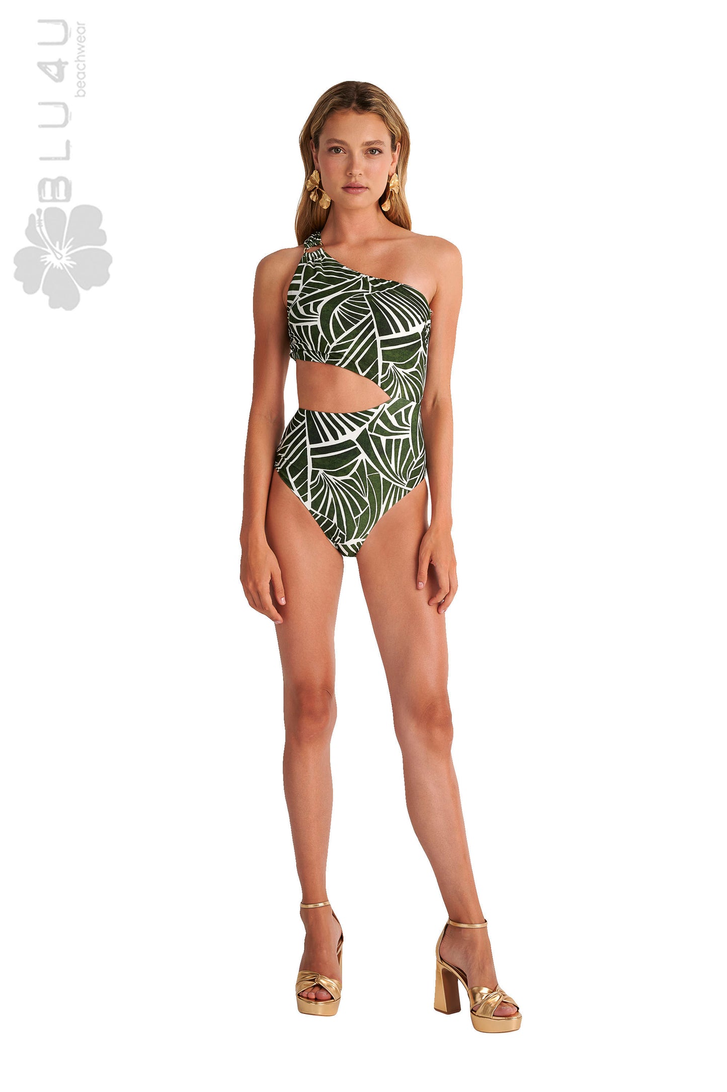 Ολόσωμο μαγιό με έναν ώμο BLU4U / AMAZON STRIPES - 25358111