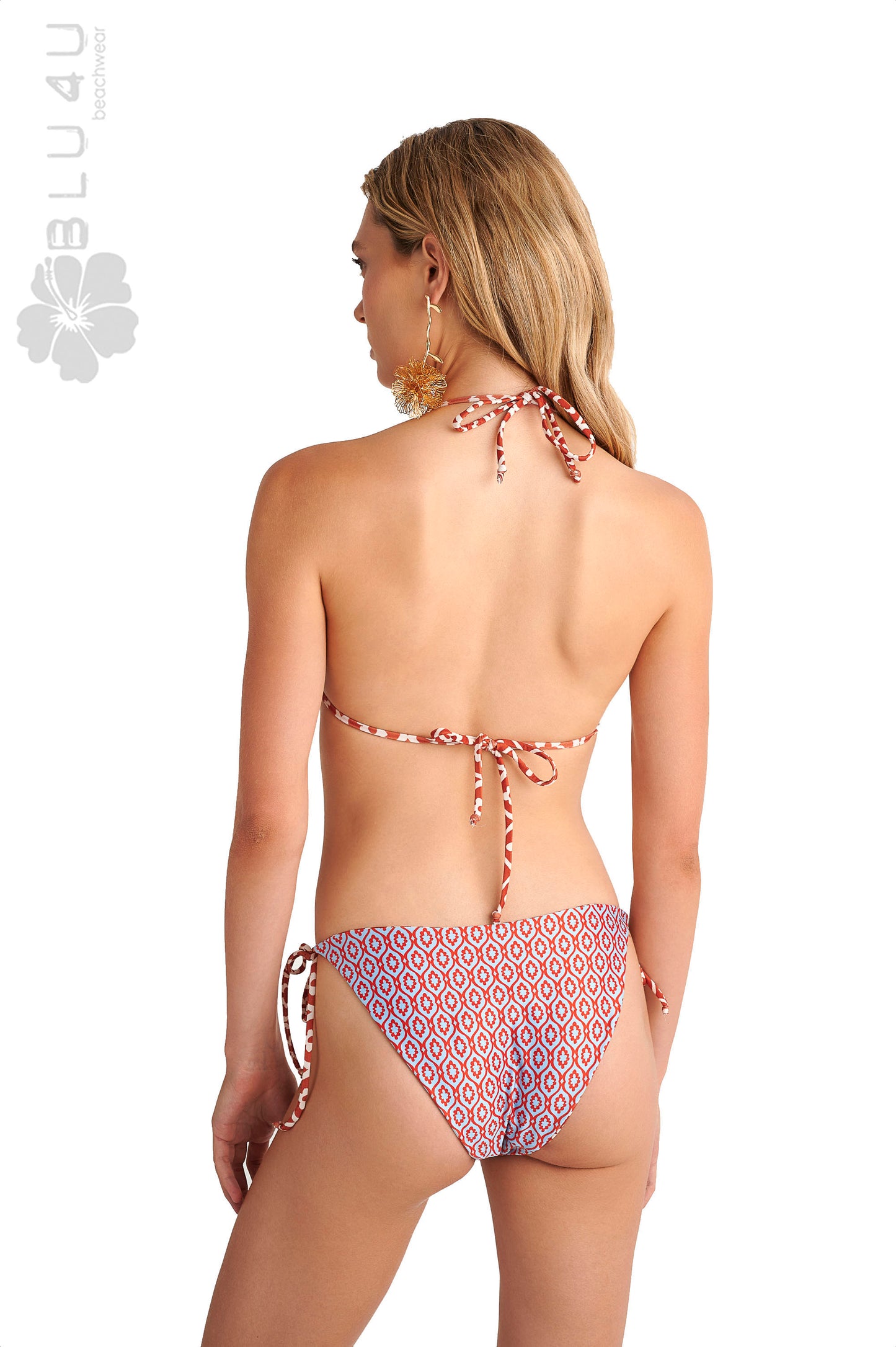 Μπικίνι slip μαγιό διπλής όψεως με κορδόνια BLU4U / BRONZE AZTEC - 25365184