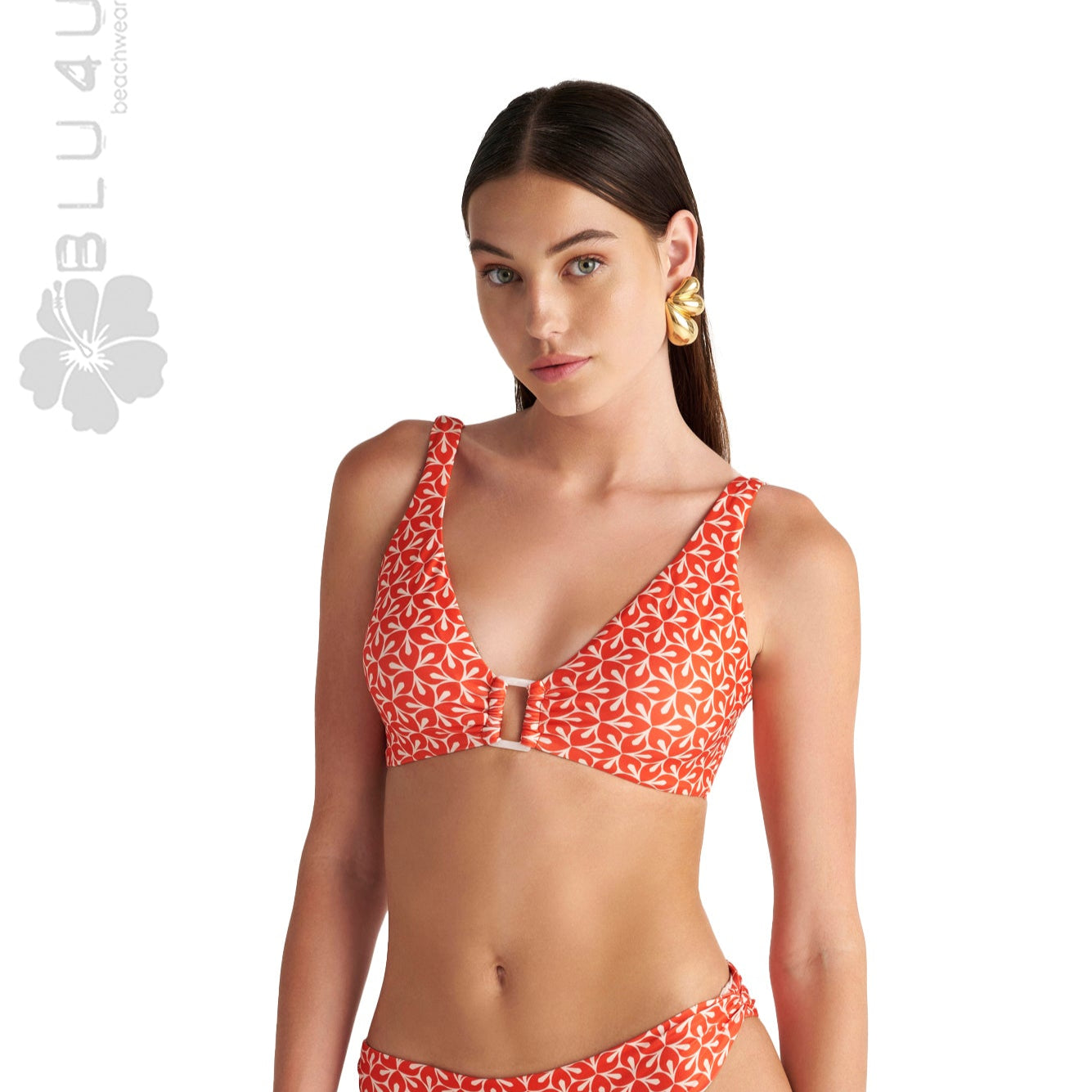 Τριγωνικό μπικίνι τοπ μαγιό σε cup D BLU4U / RETRO RED - 25366262D