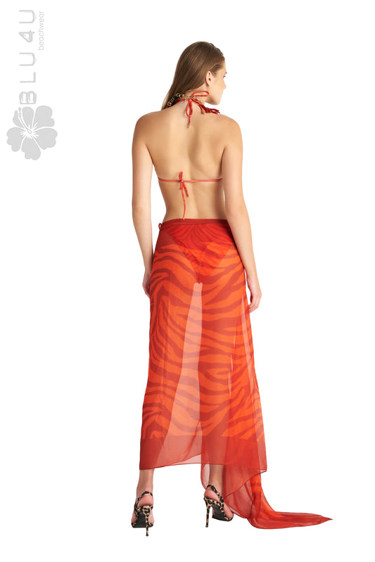 Μακρύ παρεό BLU4U / RED ZEBRA - 25383381