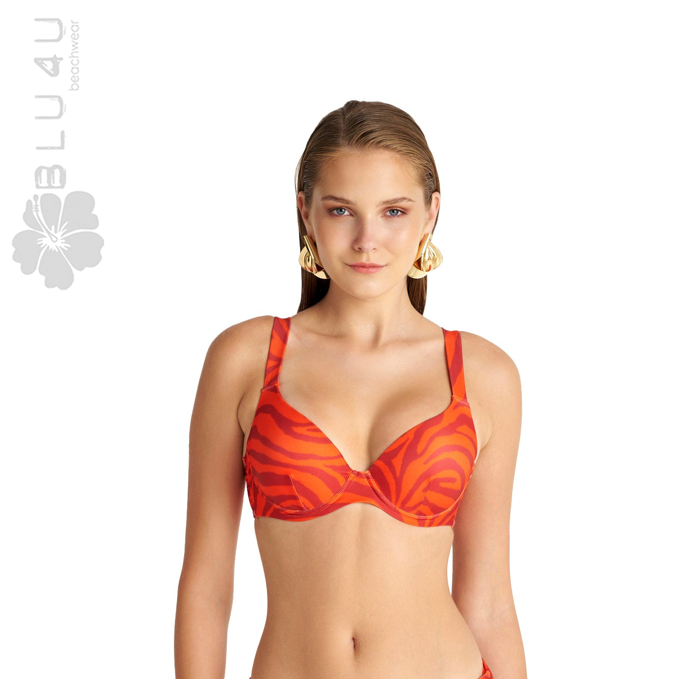 Σουτιέν μπικίνι τοπ μαγιό σε cup C BLU4U / RED ZEBRA - 25366384C
