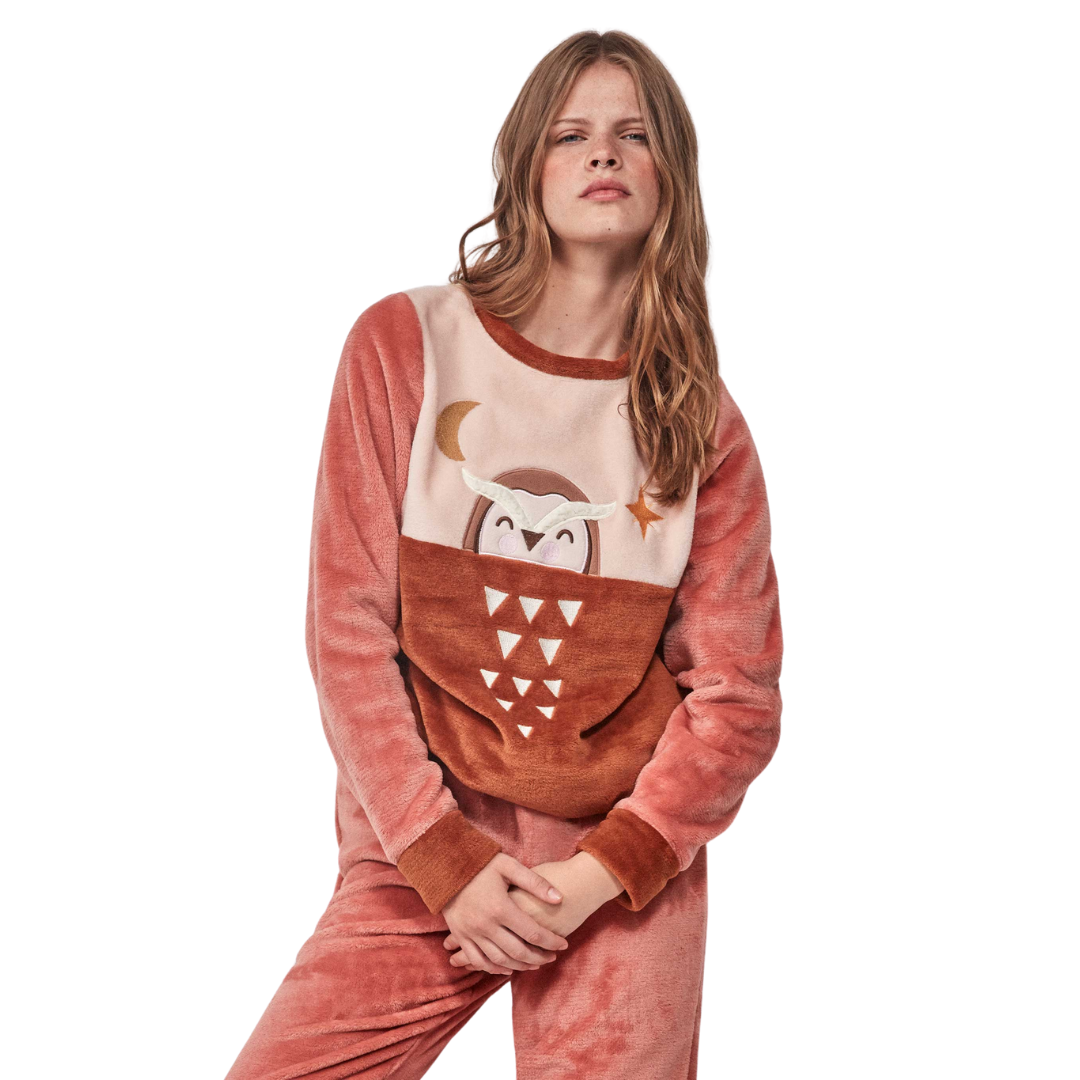 Fleece πιτζάμα με κουκουβάγια / GS2/20206