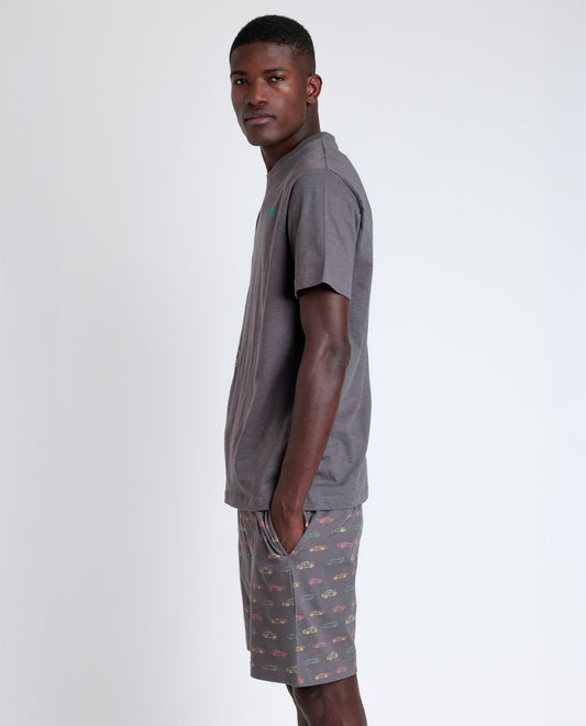 Ανδρική καλοκαιρινή πιτζάμα με σχέδιο αυτοκίνητα / AD63124