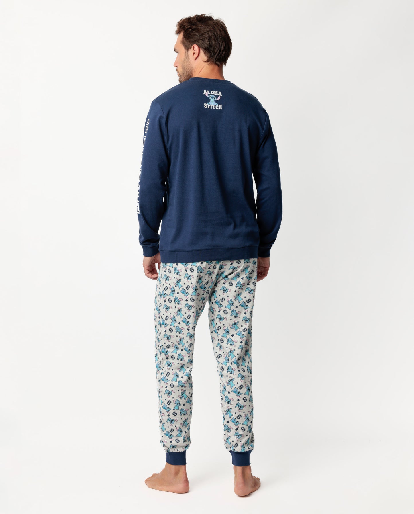 Ανδρική πιτζάμα τύπου φόρμα με σχέδιο Stitch / AD63901