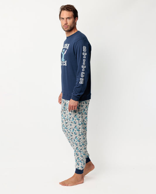 Ανδρική πιτζάμα τύπου φόρμα με σχέδιο Stitch / AD63901