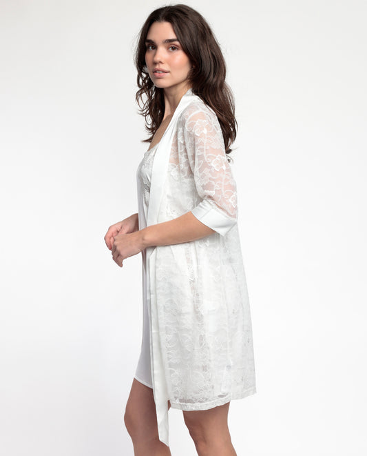 Ρόμπα νυφική με δαντέλα / AD67227