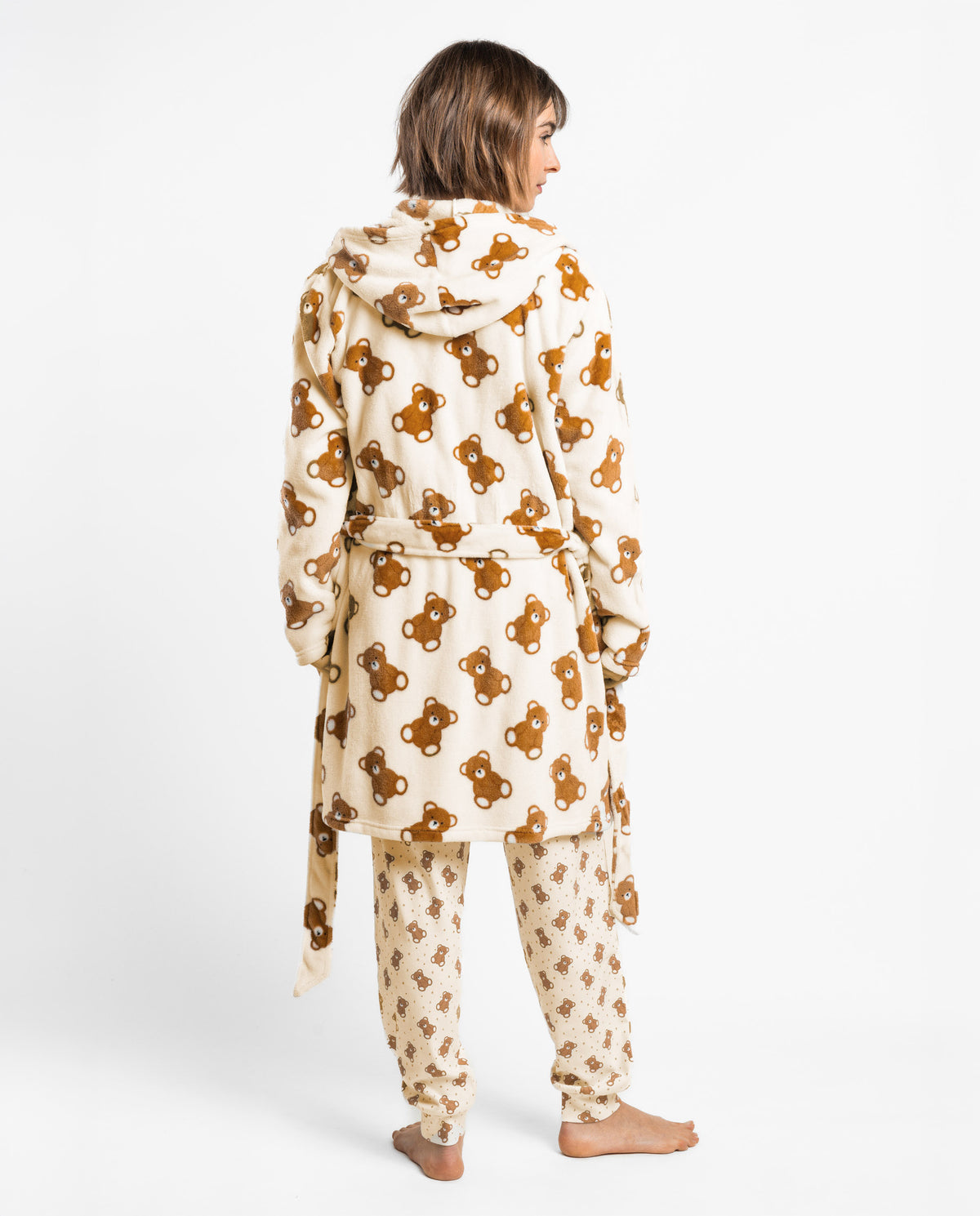 Fleece ρόμπα με κουκούλα Teddy Bear / AD67423