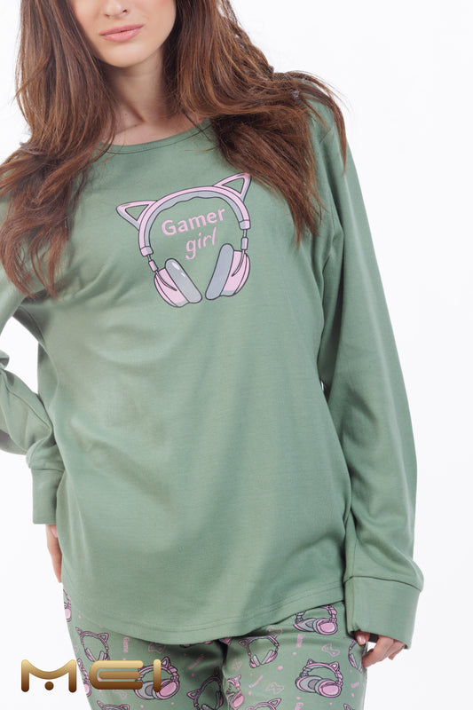 Βαμβακερή πιτζάμα με σχέδιο / M802565