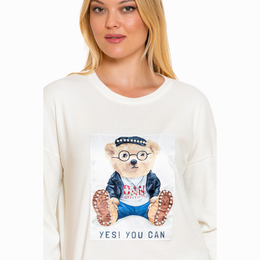 Βαμβακερή leopar πιτζάμα teddy / SZ5399