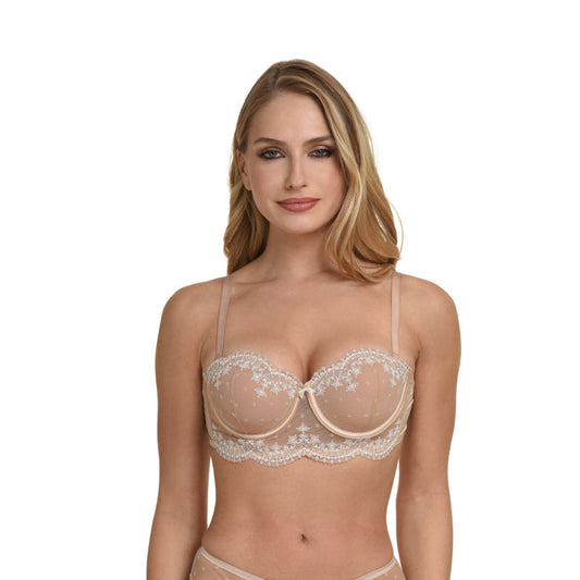 Strapless σουτιέν με push-up επένδυση από baby oil / MR238