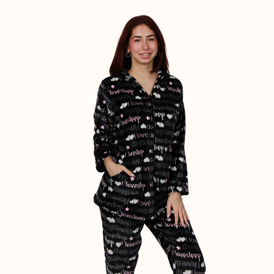 Κοντή ρόμπα fleece με κουκούλα / NV2186