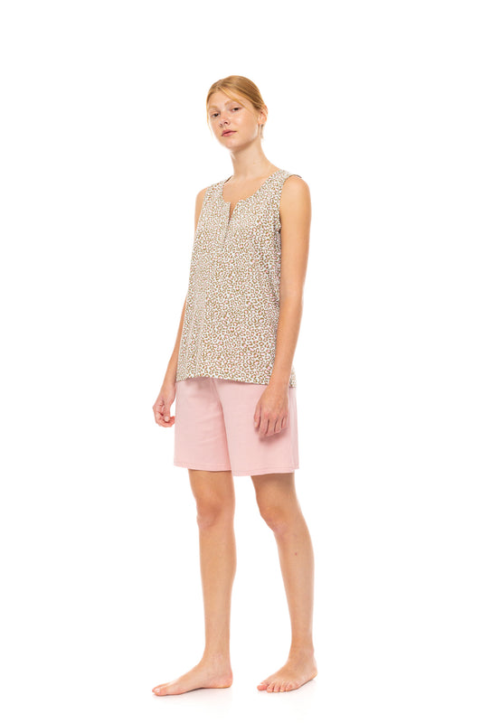 Πιτζάμα leopar με βερμούδα / S1471