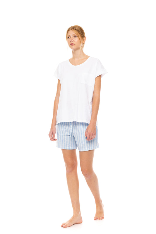 Βαμβακερή πιτζάμα με ρίγες / S1513