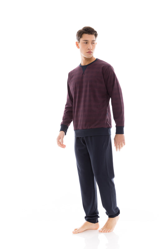 Ανδρική πιτζάμα με φούτερ / W-M679