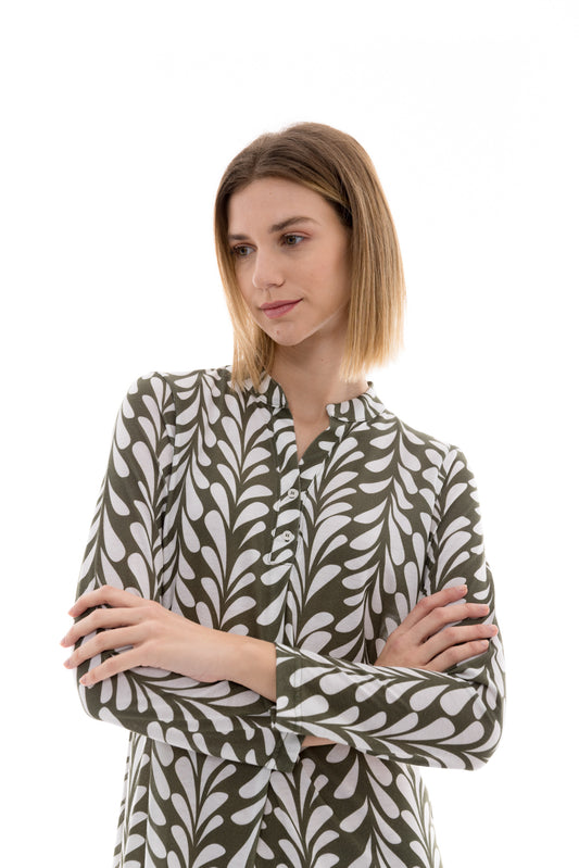 Βαμβακερό νυχτικό με κουμπιά / W1384