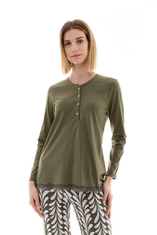 Βαμβακερή πιτζάμα με κουμπιά / W1386