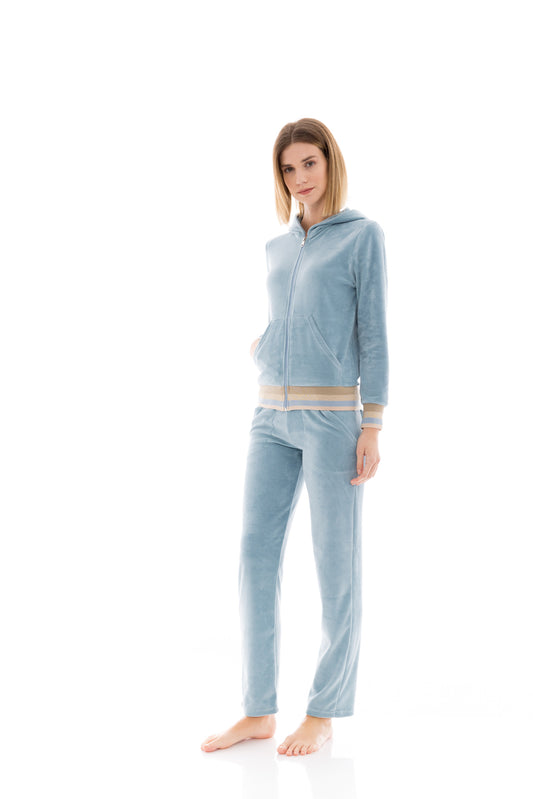 Βελούδινη φόρμα με ζακέτα / W1474