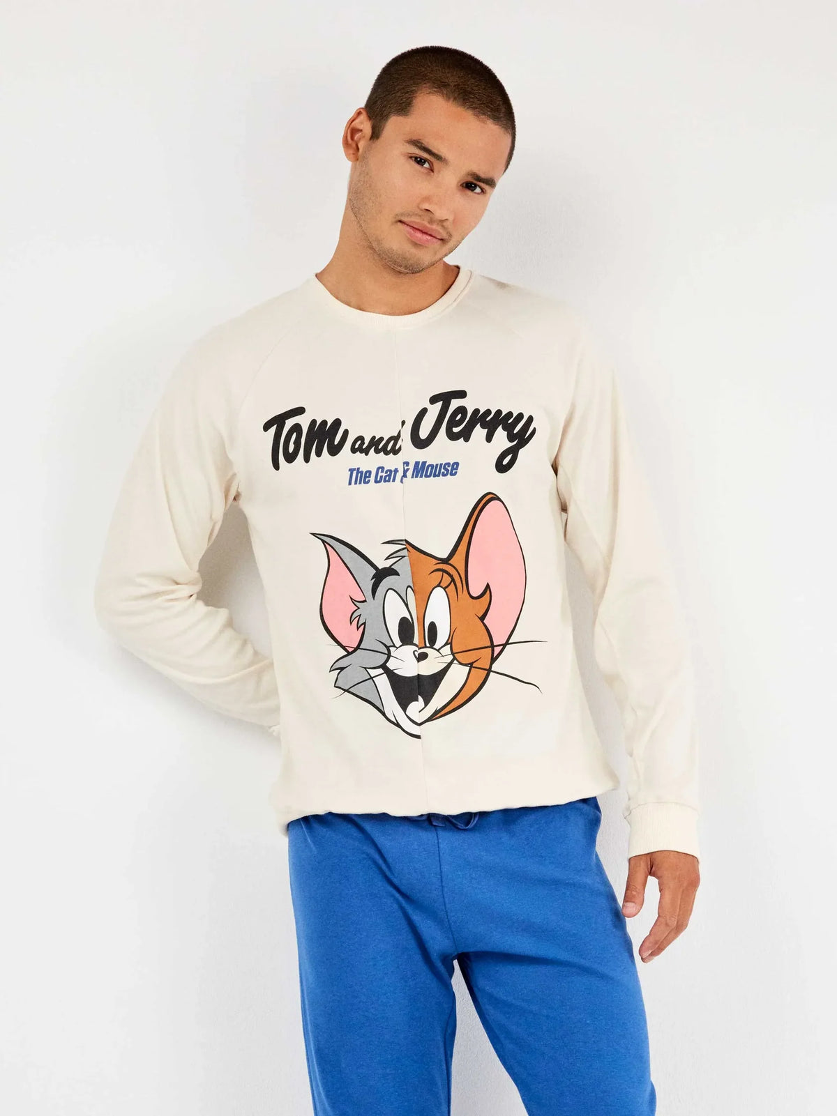 Ανδρική πιτζάμα με σχέδιο Tom & Jerry / GS2/20352