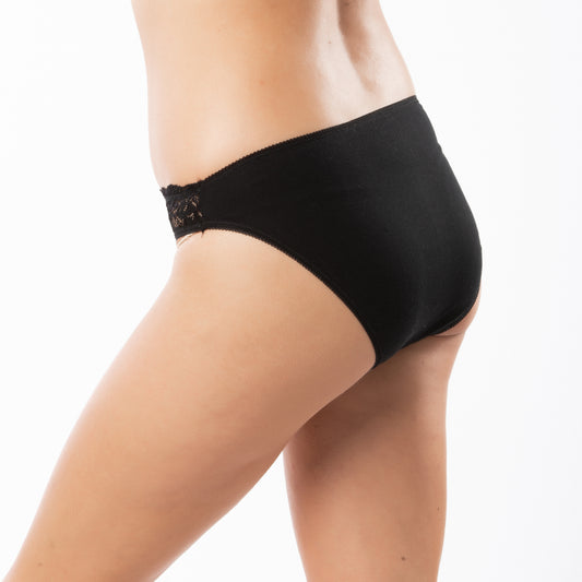 Βαμβακερό εσώρουχο bikini slip με δαντέλα / M2460