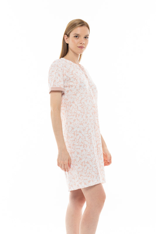 Βαμβακερό νυχτικό με κοντό μανίκι / S1262