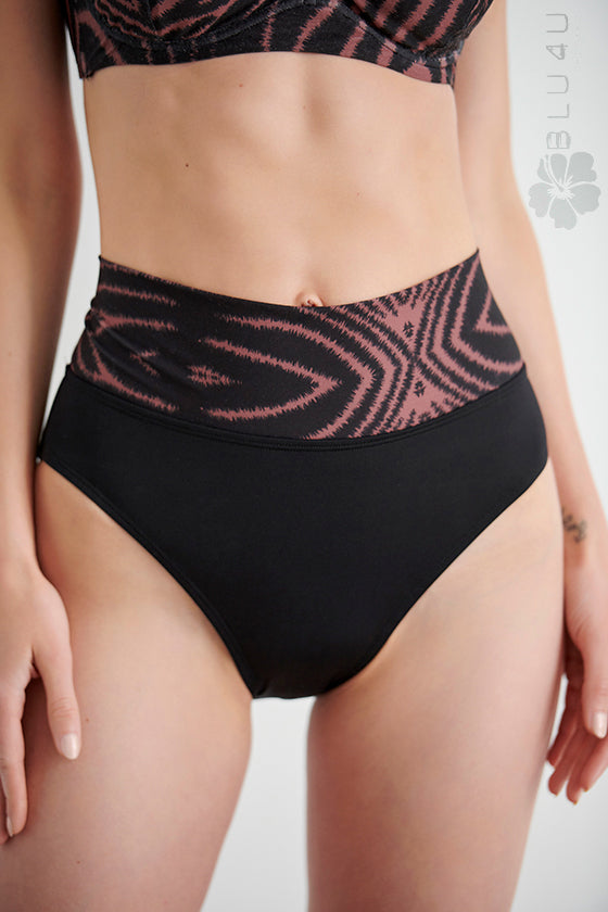 Φαρδύ και ψηλό bikini slip μαγιό BLU4U / TIGER PRINT-23365063
