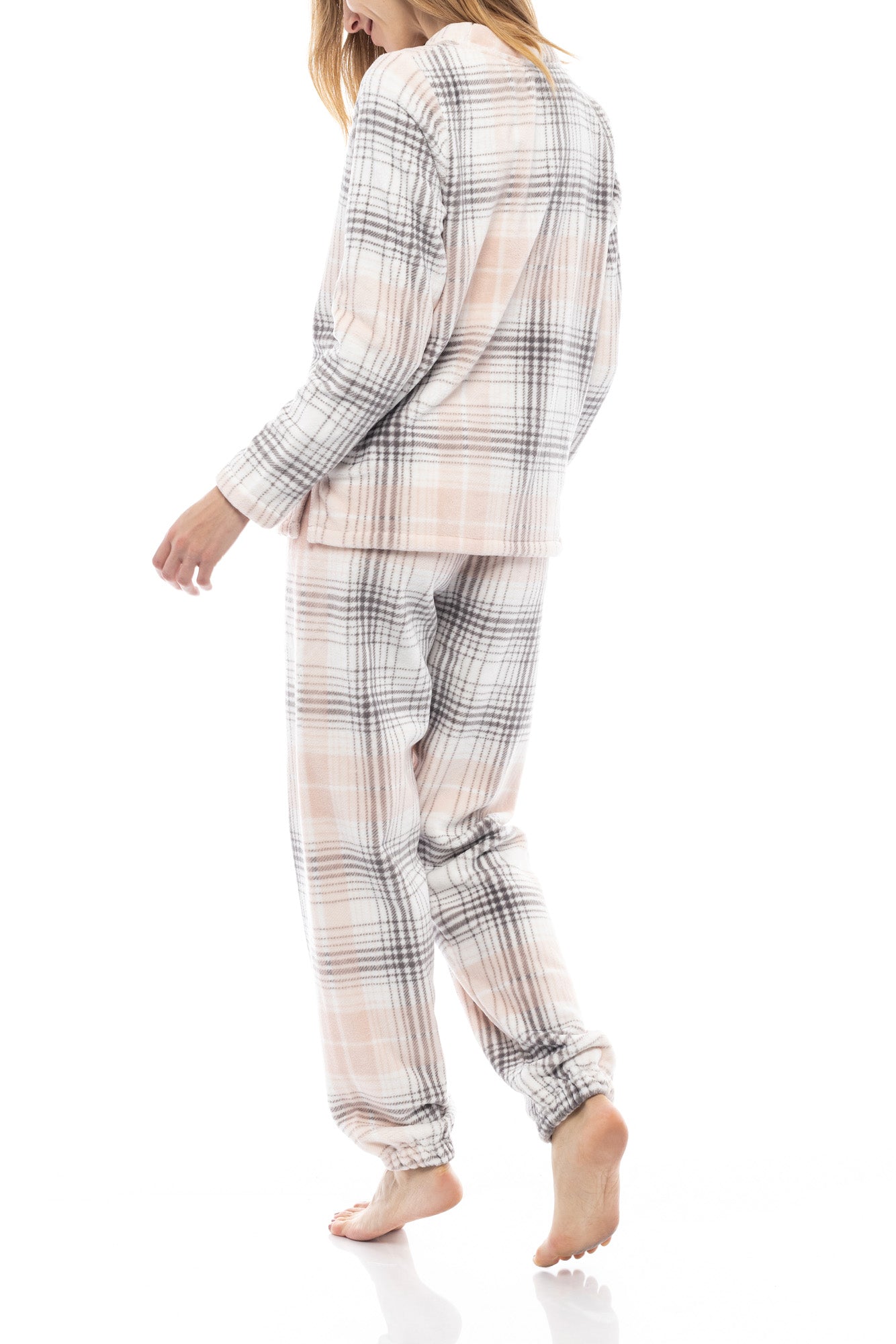 FLEECE ΠΙΤΖΑΜΑ PINK PLAID / W1187