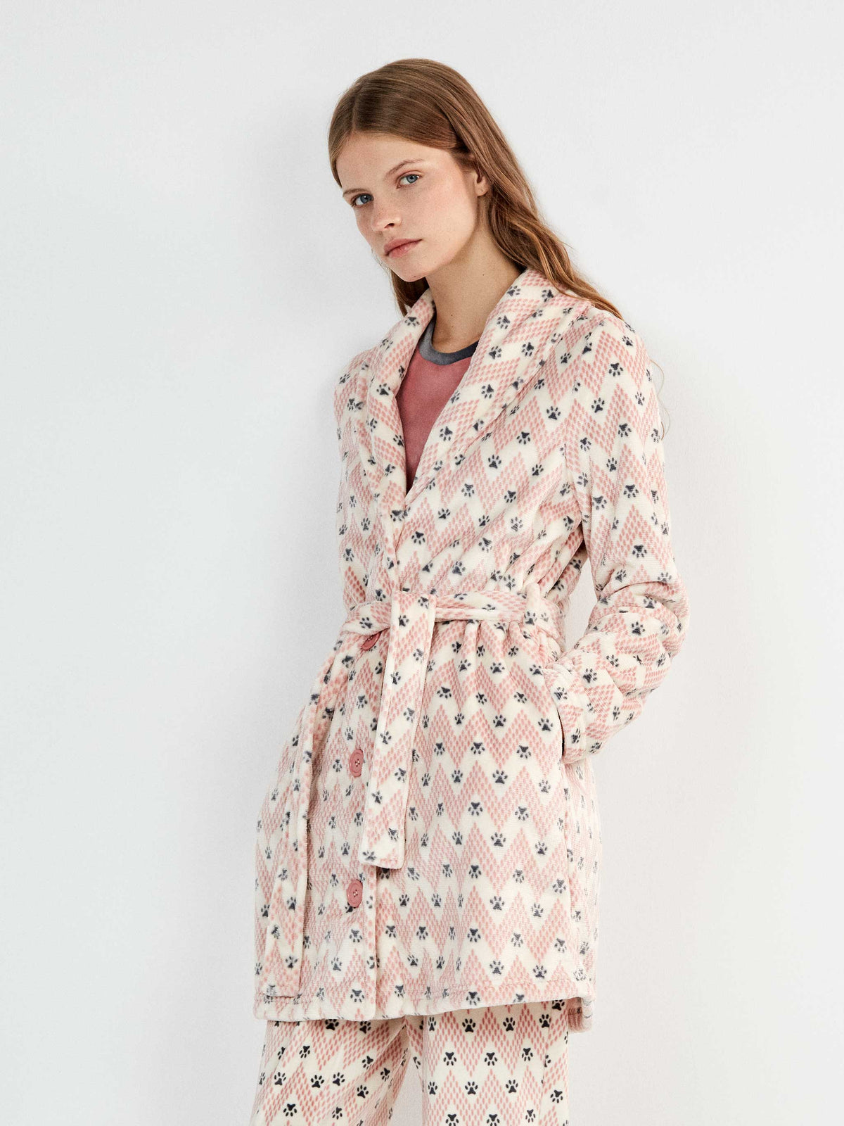Ρόμπα fleece με σχέδιο / GS2/20512