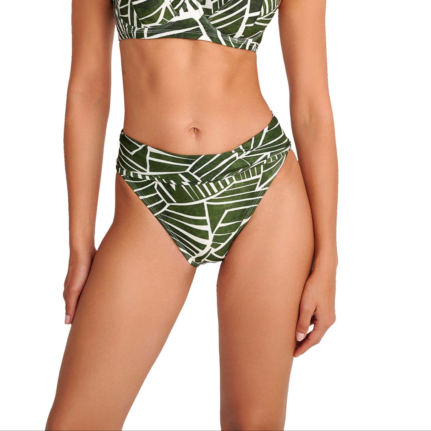 Ψηλόμεσο μπικίνι slip μαγιό BLU4U / AMAZON STRIPES - 25365113