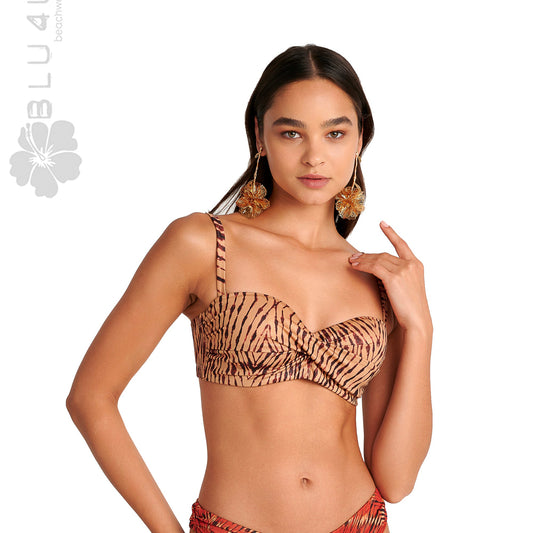 Strapless μπικίνι τοπ μαγιό σε cup D BLU4U4 / RED FAN - 25366212D