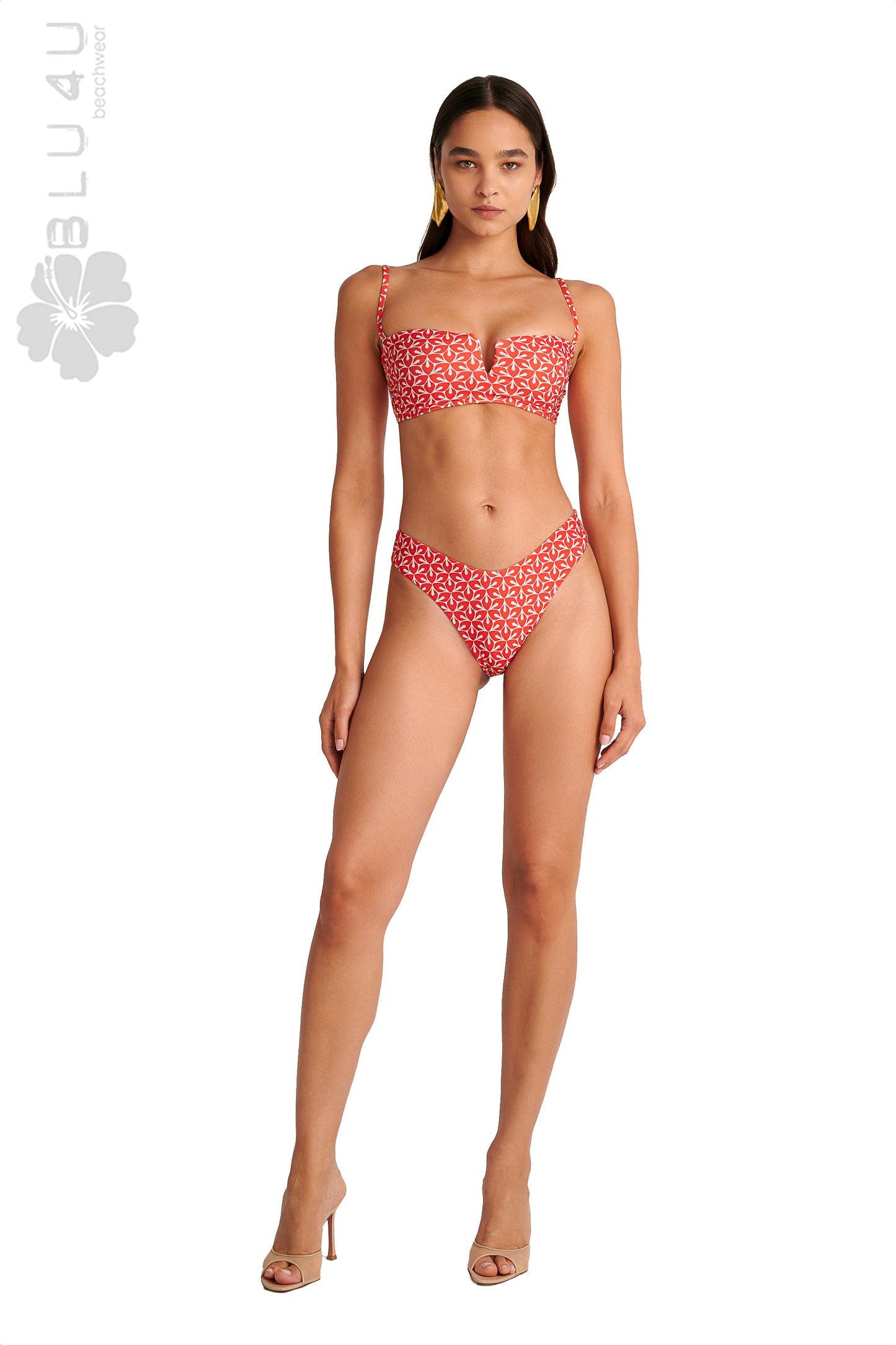 Brazilian μπικίνι slip μαγιό high leg BLU4U / RETRO RED - 25365263