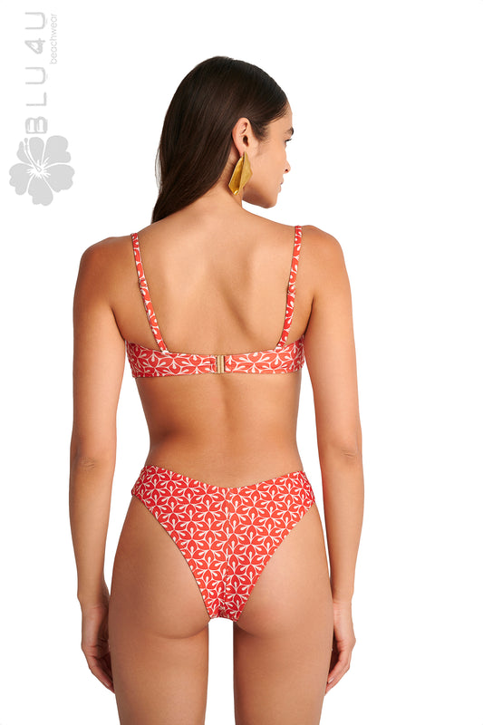 Brazilian μπικίνι slip μαγιό high leg BLU4U / RETRO RED - 25365263