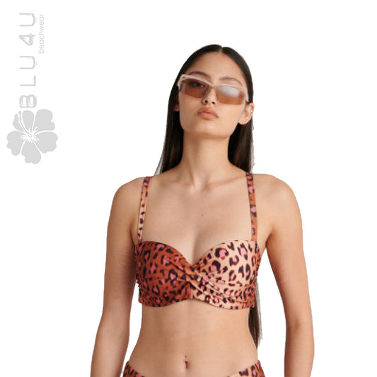 Strapless μπικίνι τοπ μαγιό σε cup D BLU4U / PINK LEO - 25366285D