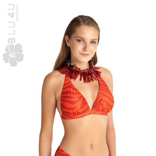 Φαρδύ τριγωνικό μπικίνι τοπ μαγιό σε cup D BLU4U / RED ZEBRA - 25366382D
