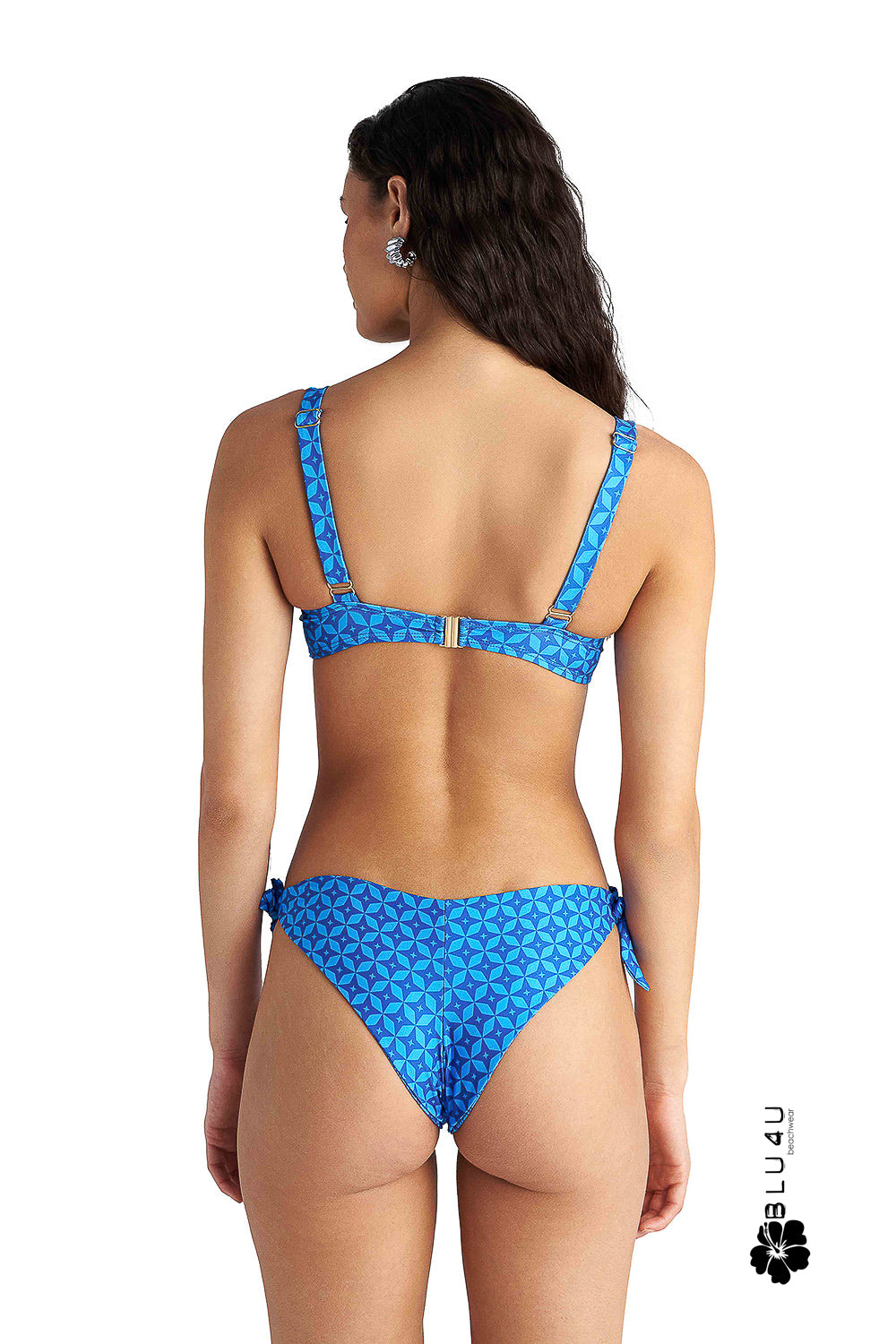Push up μπικίνι τοπ μαγιό σε στυλ σουτιέν / BLUE IKAT - 26366584C