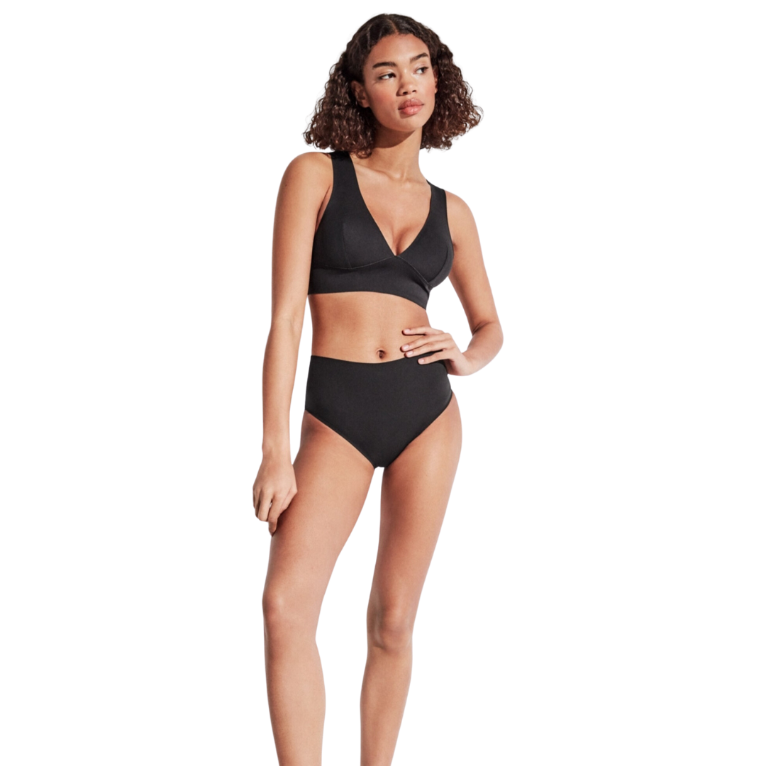 Ψηλόμεσο bikini slip μαγιό laser cut / 2/30058B