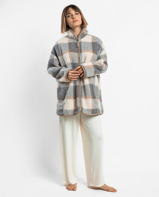 Fleece σακάκι καρό / AD67413