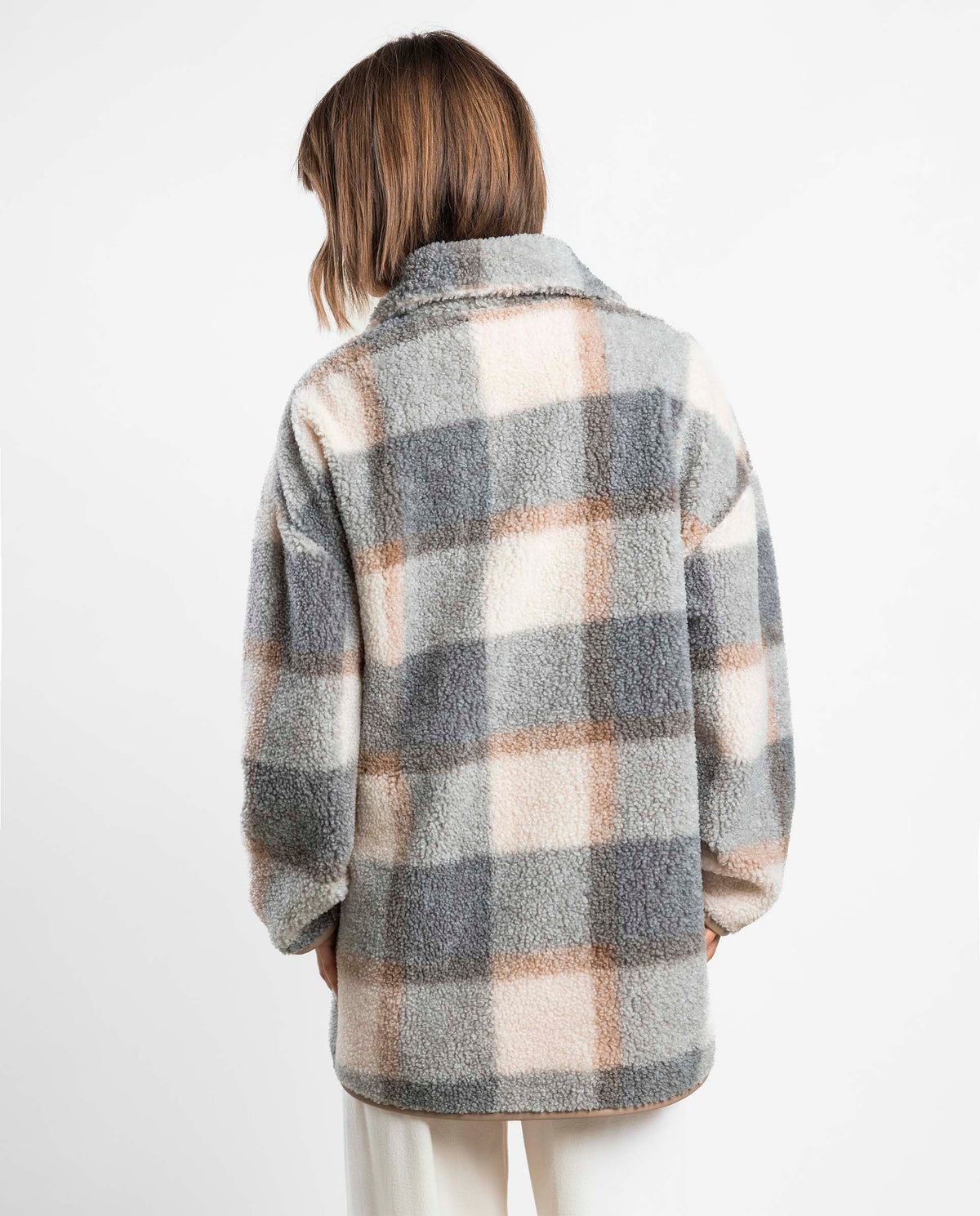 Fleece σακάκι καρό / AD67413