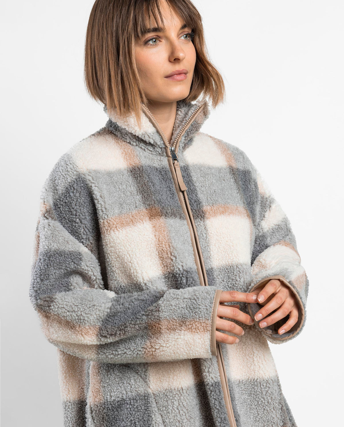 Fleece σακάκι καρό / AD67413