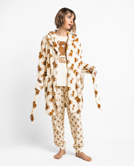 Fleece ρόμπα με κουκούλα Teddy Bear / AD67423