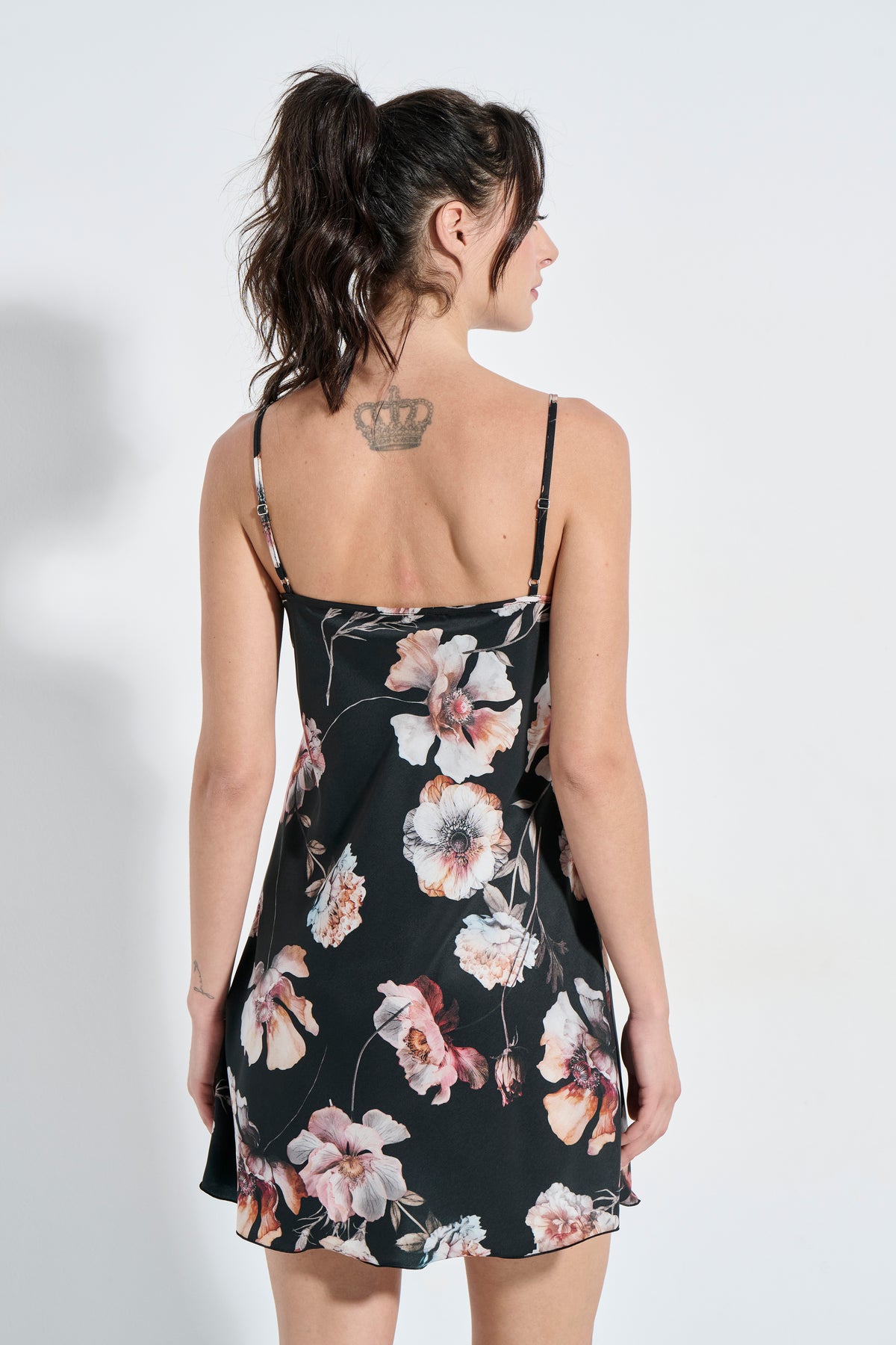 Satin floral νυχτικό / J8301