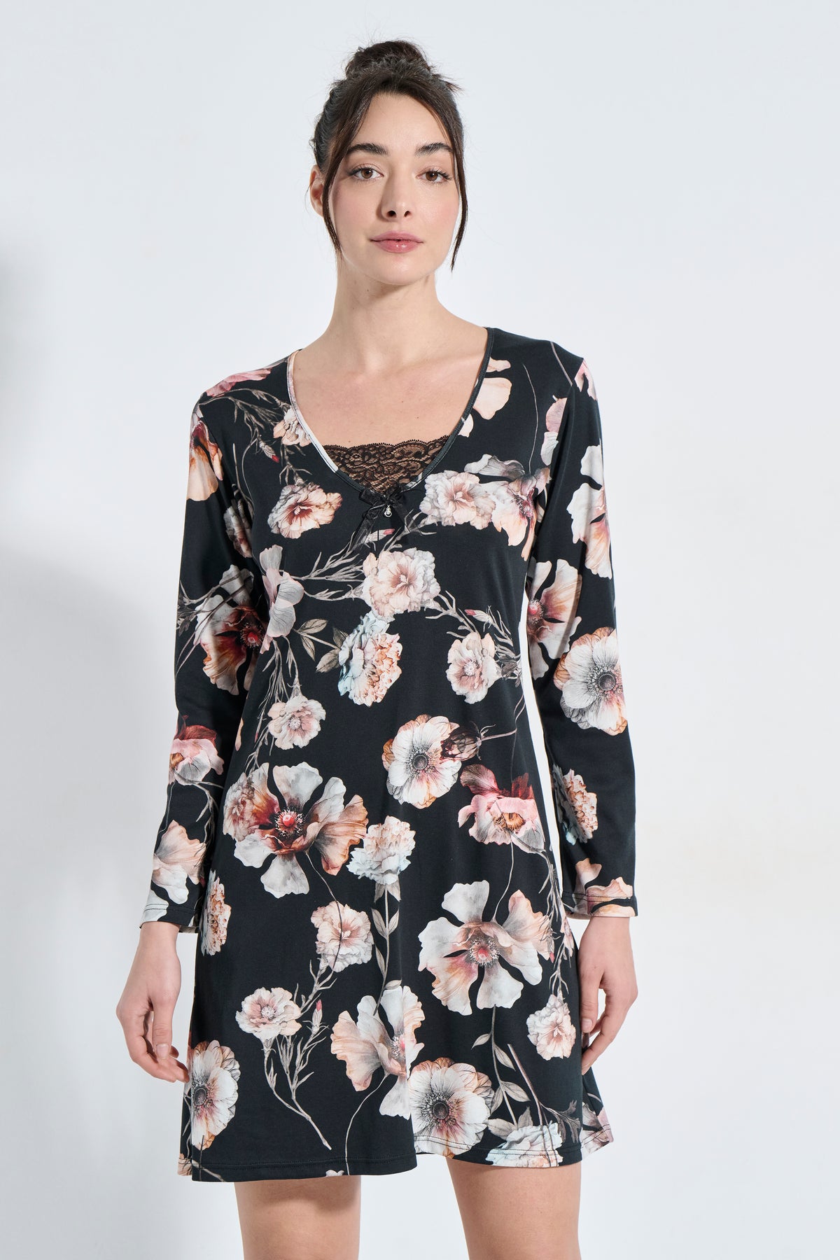 Floral βαμβακερό νυχτικό / J8305