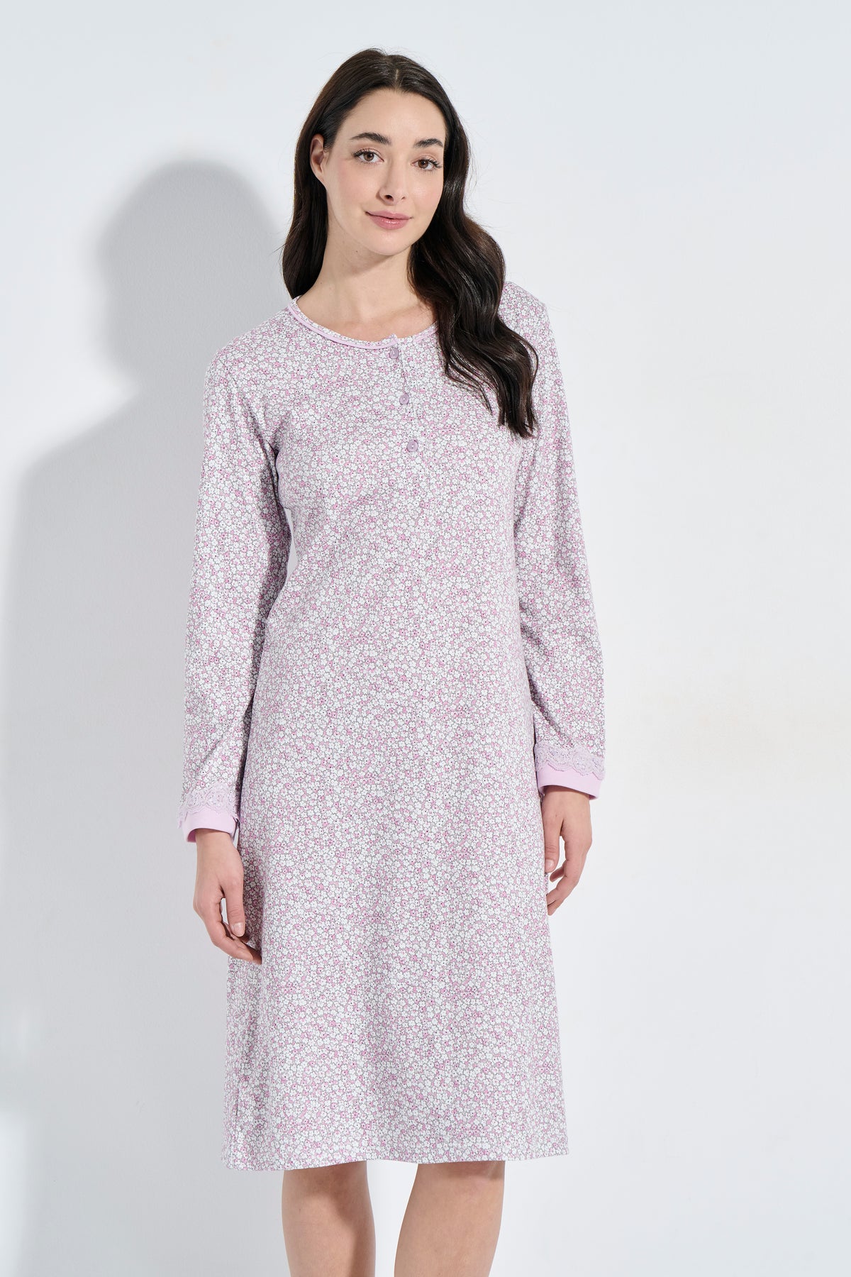 Floral βαμβακερό νυχτικό / J8330