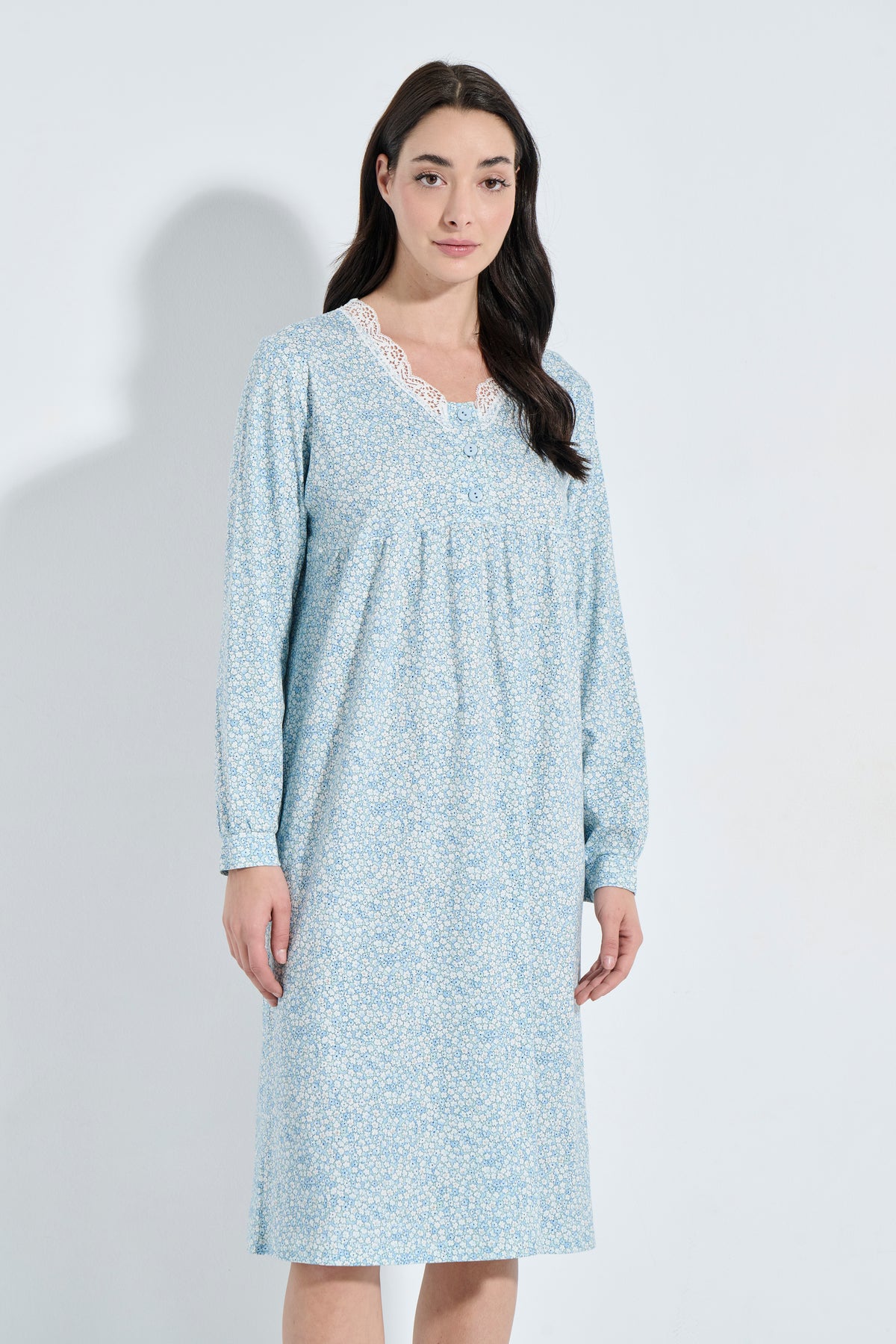Floral κλασικό νυχτικό / J8332