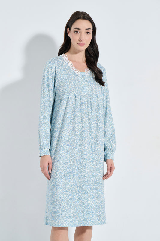 Floral κλασικό νυχτικό / J8332