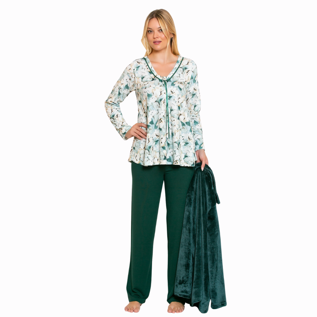 Βαμβακερή floral πιτζάμα / SZ5387