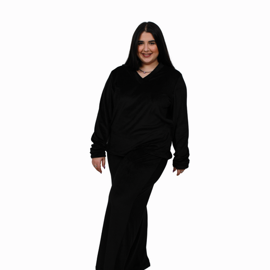 Plus size βελούδινη πιτζάμα / NV10172