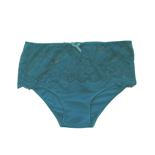 Ψηλόμεσο bikini slip εσώρουχο με δαντέλα / DR933