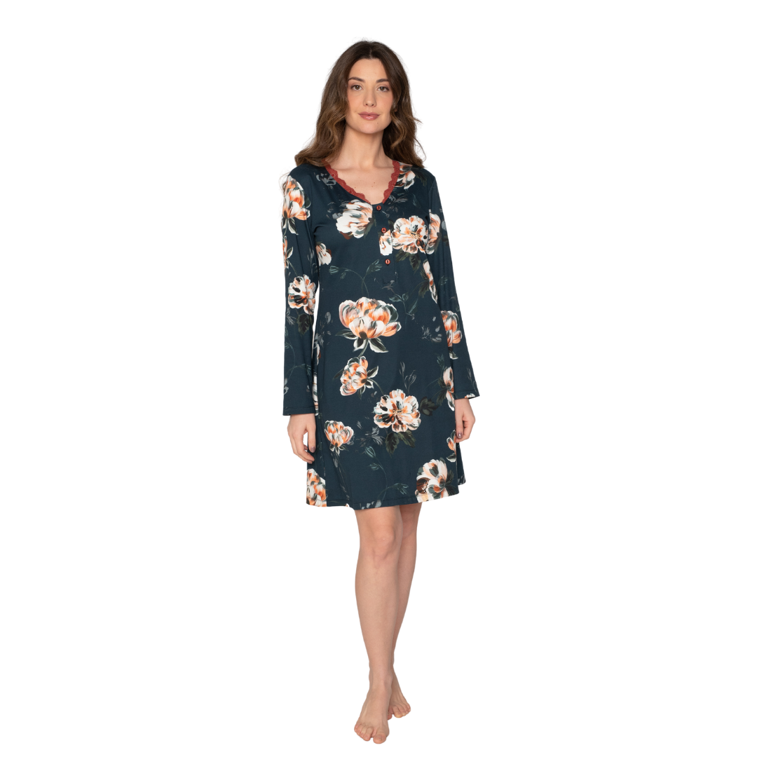 FLORAL ΝΥΧΤΙΚΟ ΜΕ ΠΑΤΙΛΕΤΑ / 7523