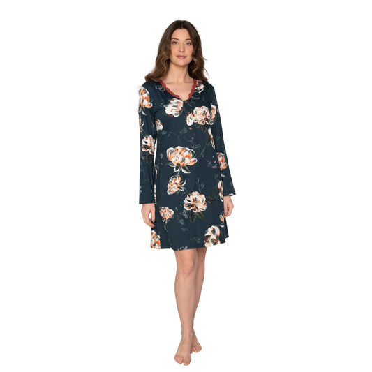 FLORAL ΝΥΧΤΙΚΟ ΜΕ ΠΑΤΙΛΕΤΑ / 7523