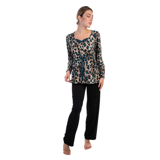 ΠΙΤΖΑΜΑ +PLUS SIZE LEOPAR / 5214